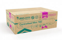 Tubeless PRO 180 Mini tekercses kéztörlő 1 rétegű, fehér, 100% cellulóz, 726lap, 181, 5m 12db/zsugor - atadcleankft