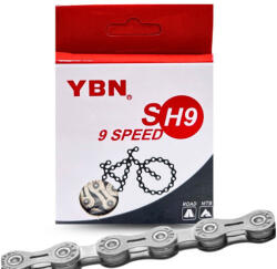  kerékpár lánc 1/2 x 11/128 SH9-S 116 tagú 9 sebesség. Csap hossz: 6, 4 mm. Kompatibilitás: Shimano, Campagnolo és SRAM. Szín: ezü