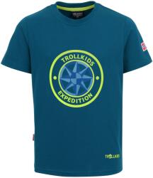 TROLLKIDS Детска тениска Trollkids Kid's Windrose T T-shirt - Petrol / Lime - размер 164 (EU) (704-1810-0218)