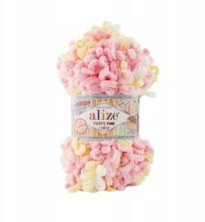 alize Puffy finom szín 6367 fehér, rózsaszín, sárga (6367)