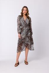 Stylove Elegáns Női Ruha Chiffon Nyomott Mintával Barna 36 S