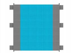 Trizand 21209 Vízálló strandszőnyeg cövekekkel 208 x 208 cm kékes-szürke (21209)