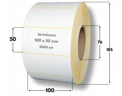 100x50 Fehér Hőcimkék 3000db Zebra stb. 100*50 sárga hátlap (eter-100-50-3000-76-akr)