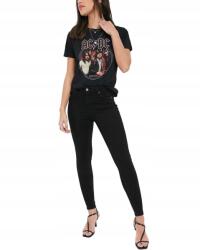 Bershka Farmer Nadrág Fekete Magas Derekú 34 Xs Spzm 34