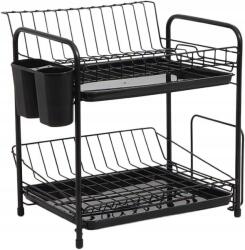  Fém Edényszárító Állvány Konyhai Edényekhez Két Szintes Csepegtető Állvány (TM486357516MM0C4)