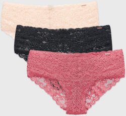 Dorina 3PACK Lana Floral klasszikus női alsó, csipkéből, piros-bézs
