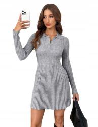 Shein Kötött Ruha Mini Gallérral M
