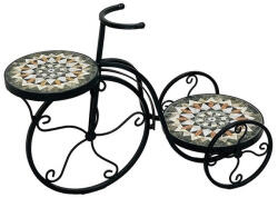 AdTrend Suport ghivece flori Bicicleta fier ceramica multicolora 62, 5 x 26, 5 x 43 cm (119525deco)