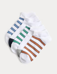 Marks & Spencer Къси раирани чорапи Trainer Liners с технология Cool & Fresh и високо съдържание на памук, комплект 5 чифта Marks & Spencer бяло Marks & Spencer | Byal | МЪЖЕ | 6-8.5