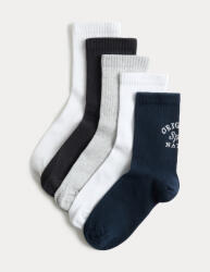 Marks & Spencer Чорапи с висок процент памук, 5 двойки в опаковка (6 малък - 7 голям) Marks & Spencer черен Marks & Spencer | Cheren | Момчешки | 6-8+