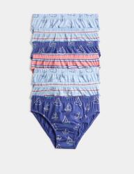 Marks & Spencer Памучни slip Boats & Striped от чист памук, 7 броя в опаковка (18 месеца - 14 години) Marks & Spencer син Marks & Spencer | Sin | Момчешки | 2-3 години