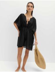 Marks & Spencer Мини рокля-кафтан от чист памук с декоративно вързване Marks & Spencer черна Marks & Spencer | Cheren | ЖЕНИ | L