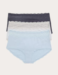 Marks & Spencer Шорти с висок пояс и висок дял памук, 3 бр. Marks & Spencer сива Marks & Spencer | Siv | ЖЕНИ | 8