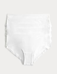 Marks & Spencer Нискорязани шорткови бикини от памук и lycra®, 5 бр. в опаковка Marks & Spencer бяла Marks & Spencer | Byal | ЖЕНИ | 6