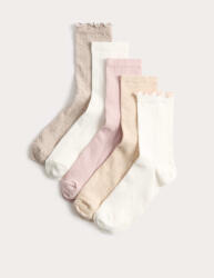 Marks & Spencer Високи чорапи със шарка, с висок процент памук, 5 чифта Marks & Spencer розова Marks & Spencer | Rozov | ЖЕНИ | 3-5