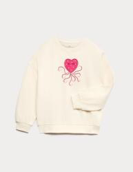 Marks & Spencer Суитшърт с висок процент памук Heart Squid (4-10 години) Marks & Spencer кремава Marks & Spencer | Bezhov | Момичешки | 4-5 години