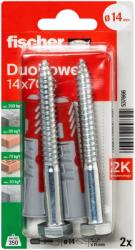 Fischer DuoPower kétkomponensű nylon dübel 14 x 70 S K - szerkezetépítő csavarral, bliszteres, 2 db/csomag (537666) - metacsavar