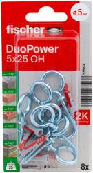 Fischer DuoPower kétkomponensű nylon dübel 5 x 25 OH K - szemescsavarral, bliszteres, 8 db/csomag (535014)