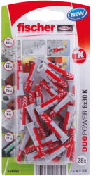 Fischer DUOPOWER dübel 6 x 30 K NV - csavar nélkül, bliszteres, 28 db/csomag (534993) - metacsavar