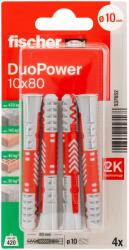 Fischer DuoPower kétkomponensű nylon dübel 10 x 80 K - csavar nélkül, bliszteres, 4 db/csomag (537652) - metacsavar