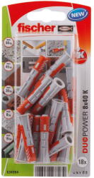 Fischer DUOPOWER dübel 8 x 40 K NV - csavar nélkül, bliszteres, 18 db/csomag (534994) - metacsavar