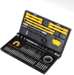 Flippy Surubelnita Profesionala Electrica, Flippy, Multifunctionala, Reincarcabila USB, Luminare LED, Kit 71 in 1, Set Complet cu Biti Torx, Phillips, Hex, Pentalobe, 21.4 x 12.4 cm, Negru (165375) Surubelnita