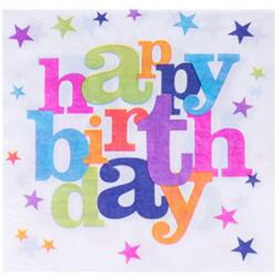 Flippy Set 10 Servetele Happy Birthday, Flippy, pentru Petrecere, Tematica Aniversare, 33x33 cm, Multicolor (130467)