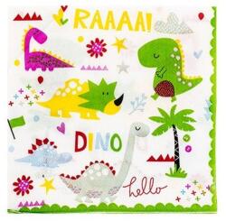Flippy Set 20 Servetele de Masa, Flippy, Colectia Dino Park, 17 x 17 cm, din Hartie, Multicolor (132658)