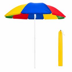Flippy Umbrela de Plaja, Flippy, Model Curcubeu, Tija Stabila si Suprafata pentru Umbrire, Ofera Umbra, Protectie Solara si Confort la Exterior, Ideal pentru Plaja, Picnic, Piscina, Camping si Vacante, 240 c