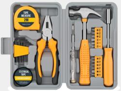 Flippy Set Scule 24 piese pentru Uz Casnic, Flippy, Instrumente Set in Trusa de Plastic Gri, din Plastic si Metal, 20 x 12.5 x 3 cm, Galben (164284) Trusa unelte