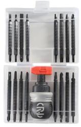 Flippy Set de Surubelnite 34-in-1 cu Clichet, Flippy, Set de Uz Casnic pentru Repararea Electronicelor Mici, Maner durabil, 12 x 10 x 5 cm, Negru Mat (164448) Surubelnita