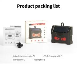 Flippy Set 2 Aparate Solare LED cu Ultrasunete, Flippy, Repelent pentru Animale Mari si Mici, Lumina Rosie si Alba, Anti Rozatoare, Anti Insecte, Frecventa 9-36KHZ, 10.2 x 10.6 x 2.8 cm, Negru (132102)