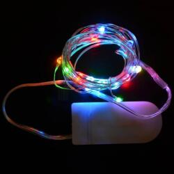 Flippy Instalatie Craciun, 1 metru, 10 LED-uri, Multicolor, cu baterii, fir aliaj zinc, liniar, interior/exterior, Flippy (123769)
