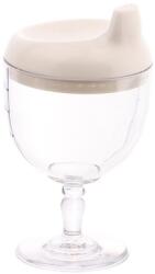 Flippy Pahar din Plastic Transparent cu Picior, Flippy, pentru Copii, 14 x 7.7 cm, cu Cioc Antiscurgere, + 3 Ani, Fara Maner, Alb (129964)