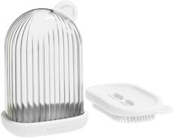 Flippy Sapuniera de Calatorie, Flippy, Suport pentru Sapun cu Scurgere a Apei, Recipient cu Capac Depozitare, Savoniera pentru Baie, 12.6x6.1x8.4cm, Alb (126759)