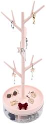 Flippy Cutie de Bijuterii, Flippy, Rotativa, cu Suport Tip Ramura, 36.5 x 14 cm, din ABS+PP, Roz (132436)