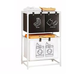 Flippy Cos de Rufe, Flippy, cu 2 Etaje, 3 Cosuri, Cadru de Otel Inoxidabil, 97x28x57 cm, Alb (134520)