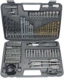 Flippy Set Scule Profesionale, Flippy, Set 111 buc, Accesorii Multifunctionale pentru Gaurire si Insurubare, Burghie Lemn, Metal, Zidarie, Cutie Transport, 30 x 20 x 6 cm, Negru (165323) Trusa unelte