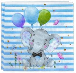 Flippy Set 20 de Servetele de Masa, Flippy, Imprimeu Elefant, din Hartie, 16.5 x 16.5 cm, Albastru (130436)
