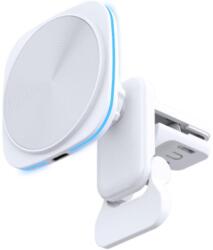 Flippy Incarcator Wireless Auto pentru Telefon, Flippy, Statie de Incarcare Magnetica Auto pentru Masina, 15W, 7 x 7 x 6.3 cm, Compatibil cu iOS/Android, Alb (165044)