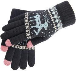 Flippy Manusi de Dama, Flippy, Model Ren, Functie Touchscreen (ecran tactil), Material Acril Tricotat, Manseta Elastica, Interior Catifelat, Marime Universala, Negru (130845)