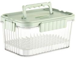 Flippy Caserola portabila pentru mancare fresh Flippy, 1500 ml, 2 furculite, 10 x 13.5 x 20 cm, 2 capace detasabile pentru congelator, etans, spatiu pentru tacamuri, maner, material plastic, rezistent la tem