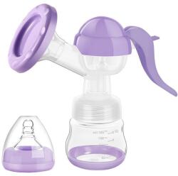 Flippy Pompa de San Manuala Multifunctionala, Flippy, Portabila, cu Tetina pentru Biberon, Anti-Scurgere, Anti-Reflux, 17x18 cm, 150 mL, Silicon, Recipient Transparent, Mov (133155)