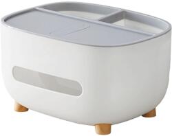 Flippy Suport pentru Servetele, Flippy, Cutie Multifunctionala, Design Minimalist, ABS, cu Suport pentru Obiectele Personale, pentru Birou, 21x12x12 cm, Gri (132298)