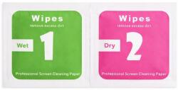 Flippy Set 300 Servetele Curatare Ecran, Flippy, Umed Cu Alcool si Uscat, 4 x 4 cm, Pentru Telefon si Tableta, Verde/Roz (13007)