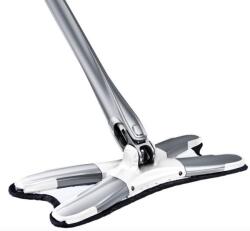 Flippy Mop Plat, Flippy, cu Sistem de Stoarcere, 2 Lavete Incluse, Lungime Telescopica 140 cm, Argintiu (126478)