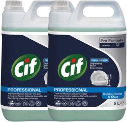 Flippy Pachet CIF Professional Baking Soda&Mint - Detergent Universal de Spalat Vase Manual, Parfum de Menta 2x5 L (165860)