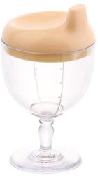 Flippy Pahar din Plastic Transparent cu Picior, Flippy, pentru Copii, 14 x 7.7 cm, cu Cioc Antiscurgere, + 3 Ani, Fara Maner, Galben (129962)
