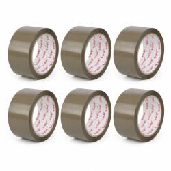 Flippy Set 6 Role Banda Adeziva Solvent Vibac pentru Ambalare Cutii si Sigilare Colete, Rezistenta, Aderenta Ridicata, 48 mm x 60 m, Maro Inchis (175954)