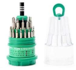 Flippy Set de Surubelnite 31-in-1 cu Clichet, Flippy, Set de Uz Casnic pentru Repararea Electronicelor Mici, Maner durabil Izolat Magnetic, 10 x 5 x 5 cm, Verde (164433) Surubelnita